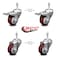 Service Caster 3.5 Inch Maroon Polyurethane Swivel 10mm Stem Caster Total Lock Brake, 2PK SCC-TSTTL20S3514-PPUB-MRN-M1015-2-S2 - alternate 3